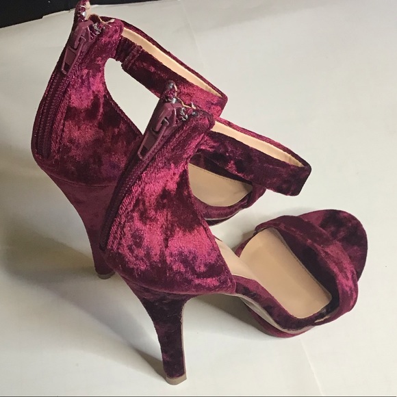 Merlot Velvet platform stiletto Heels size 6 - Picture 6 of 6